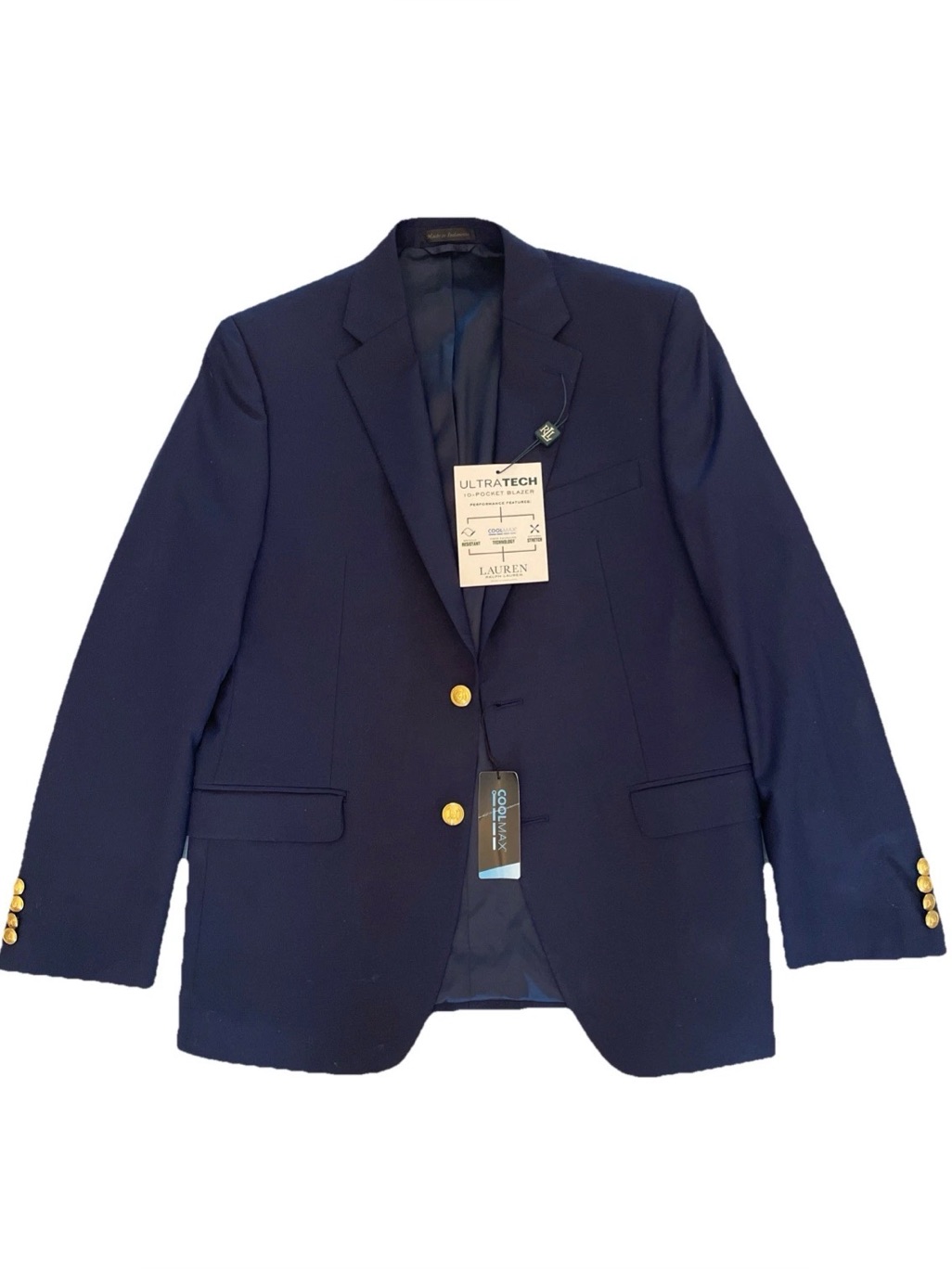 Nwt Ralph Lauren Blazer 38r Navy Wool Blend 10 Pocket Old Money Heritage Preppy